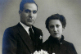 Salvador Fàbrega i la seva dona Clotilde el dia del seu casament.