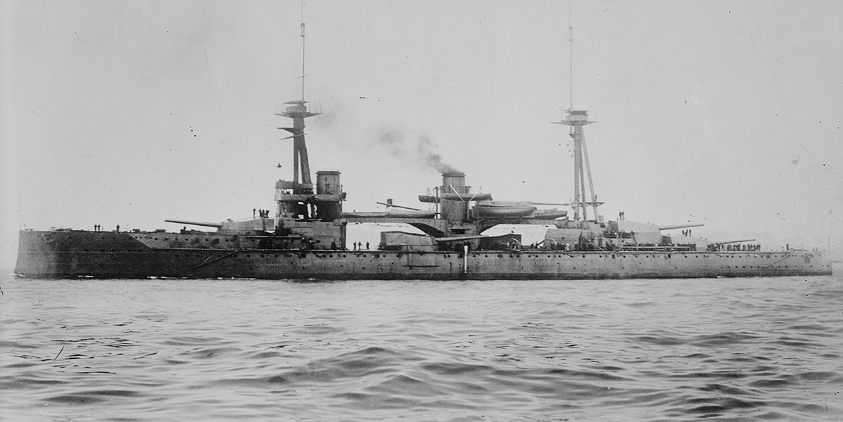 El 'Neptú', un cuirassat 'dreadnought' de l'armada britànica que es va utilitzar durant la Primera Guerra Mundial